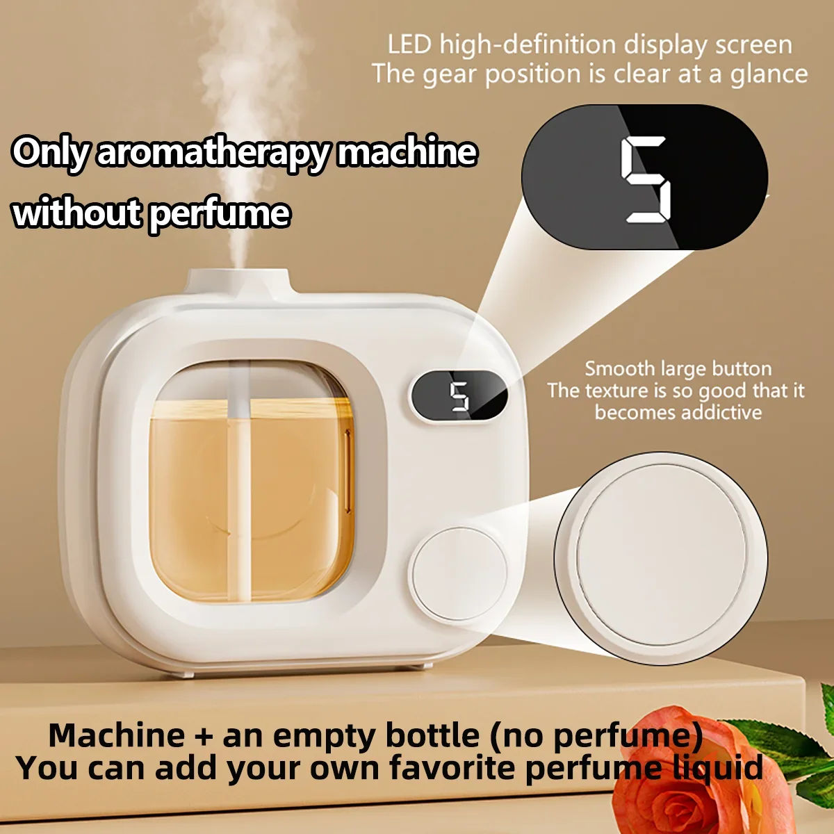 Difusor De Aromas Ajustável Em 5 Velocidades, Pulverizador Automático De Óleos Essenciais Recarregável Via Usb Com Temporizador.
