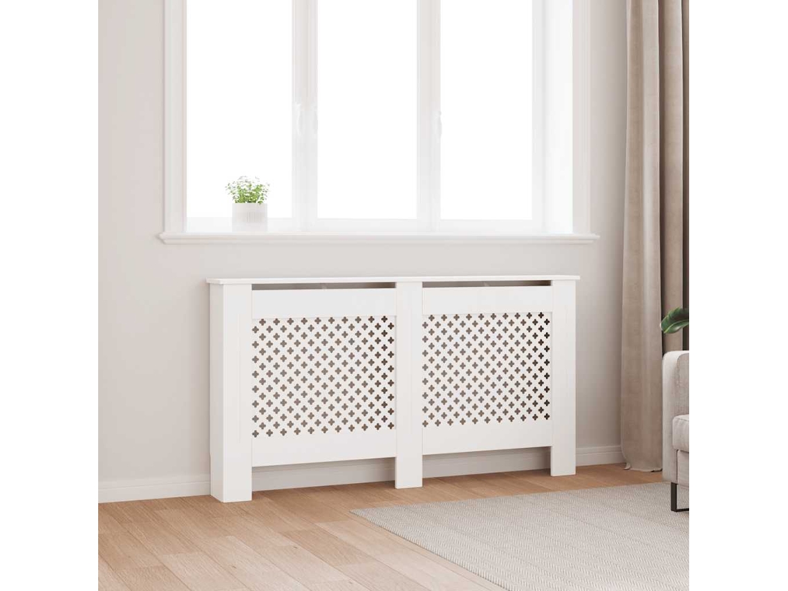 Vidaxl Cobertura De Radiador 152x19x81,5 Cm Mdf Branco