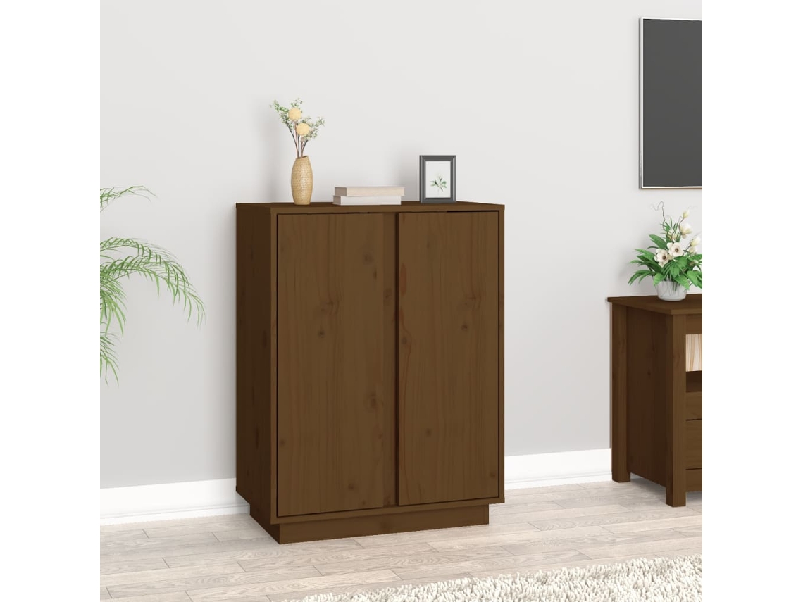 Aparador 60x35x80 cm Madera Maciza de Pino Marrón Miel