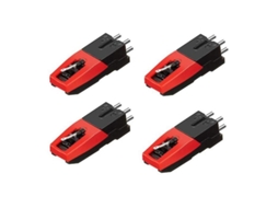 2026-4 Agulhas De Reposição Para Tocadiscos Estilo Lp Fonógrafo, Compatíveis Com Cr24003a Cr2402c Cr6001a Ttusb Preto Vermelho