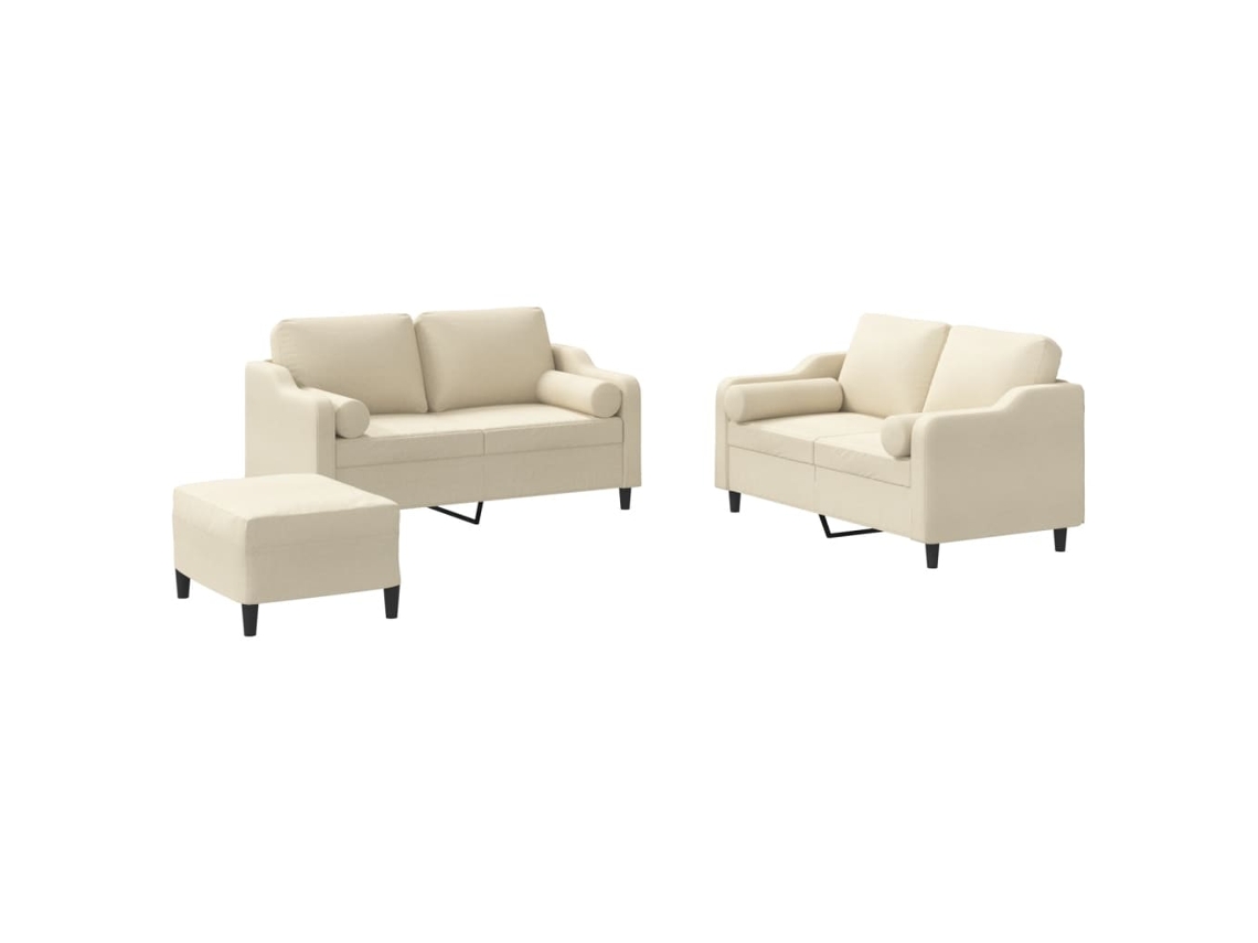 Sofa Set, Sofa Sets Vidaxl Creme Tecido (n/a)