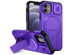 Capa Com Suporte Magsafe Para Iphone 12 - Abertura Deslizante Com Proteção De Câmara