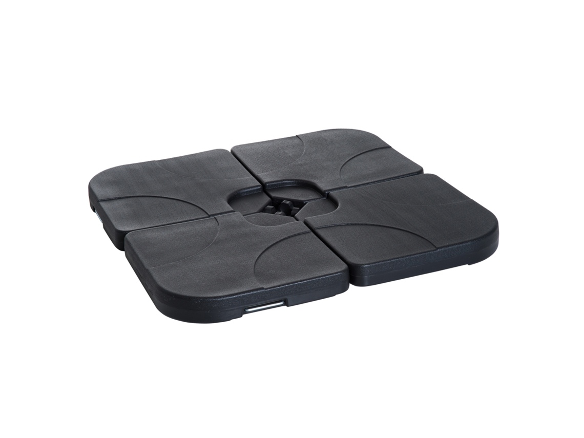 Base Para Chapéu De Sol De 4 Peça Hdpe Cor Preto 50x50x7,5cm Outsunny