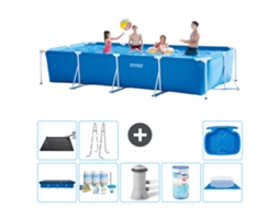 Intex Piscina Com Estrutura Retangular - 450x220x84 Cm - 9-peças S30274