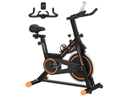 Bicicleta Ergométrica, Resistência Ajustável, Design Compacto, Laranja