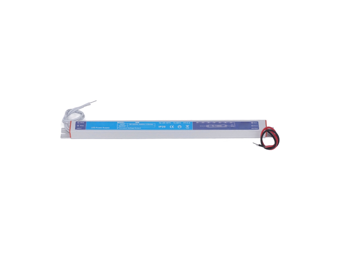 Driver de alimentação led com proteção ip20 transformador para tiras led entrada 180/250vac 12v 2.5a 30w