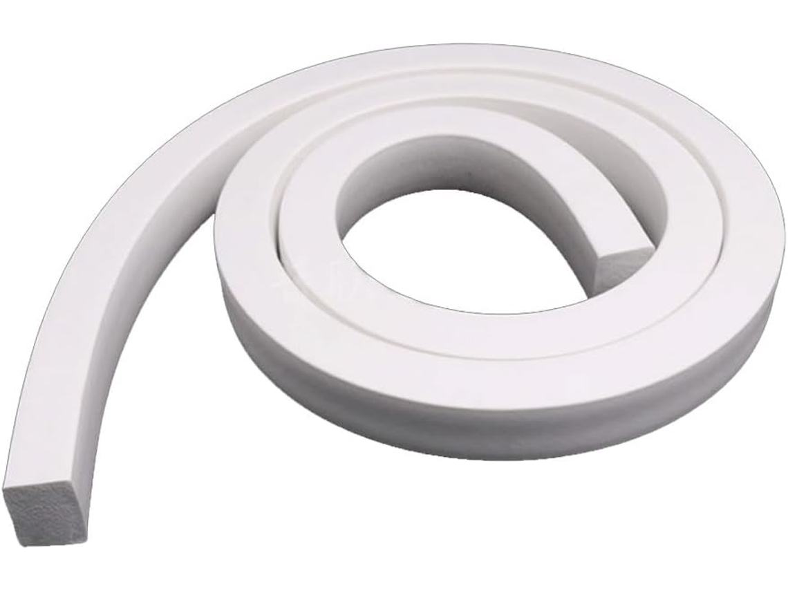 Tira De Esponja Silicone, Tira De Espuma Borracha Quadrada Branca 5m, Para Portas, Janelas, Vedação, Resistente A Altas