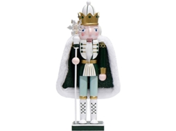 Enfeite Decorativo De Madeira Representando O Rei Quebra-nozes, 30 Cm (12 Polegadas) Com Floco De Neve.