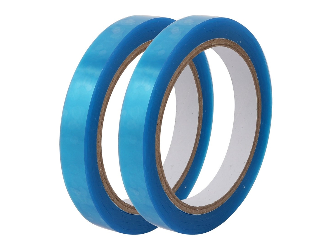 2 Pedaços de Fita Adesiva Pet Transparente de um Lado, Azul Transparente, 50m de Comprimento, 14mm CHABERLU
