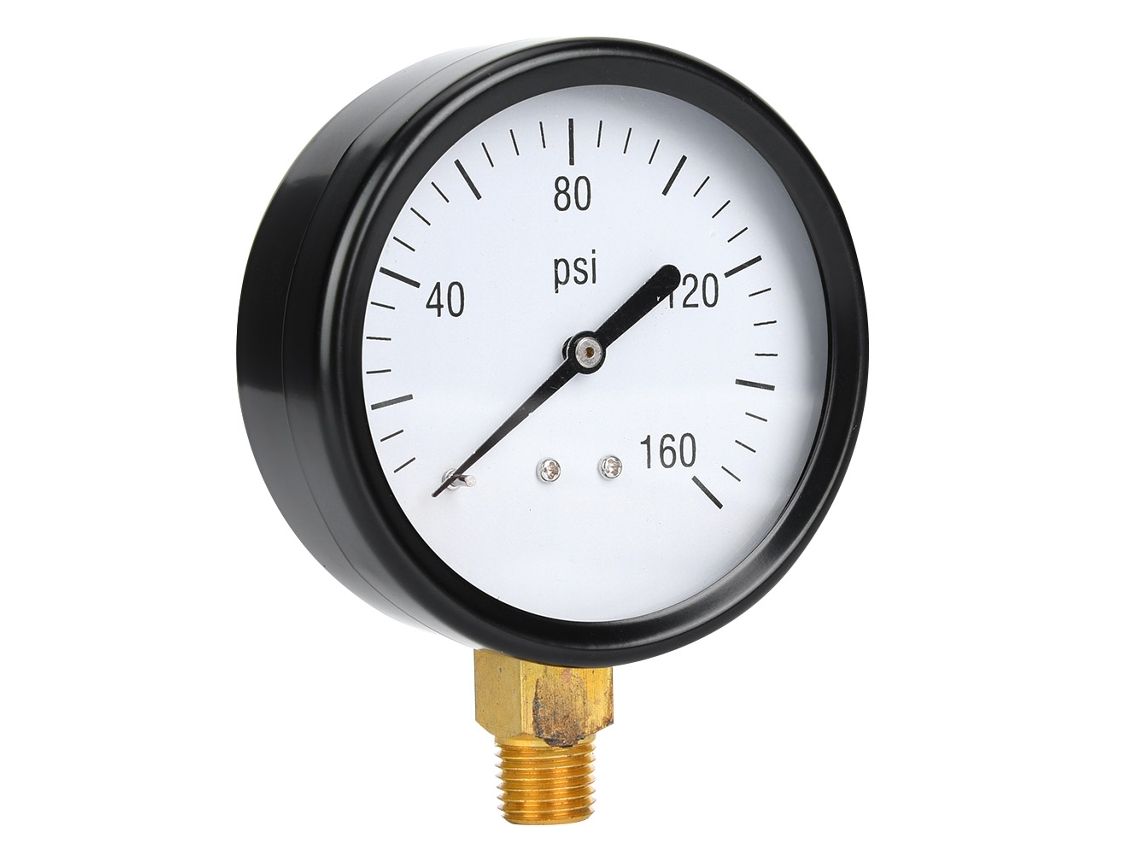 Laxiscreed Manómetro Mecânico De Pressão Com Conexão Inferior 1/4" Npt Para Medição Precisa
