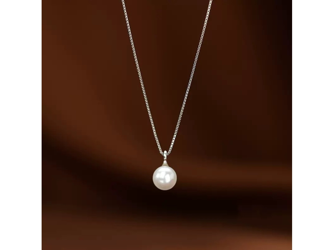 ~ Colar de Pérolas em Prata de Lei S925, uma Gargantilha Minimalista Sofisticada e Elegante, Perfeita para o Uso Diário. MDUG (ouro Branco)
