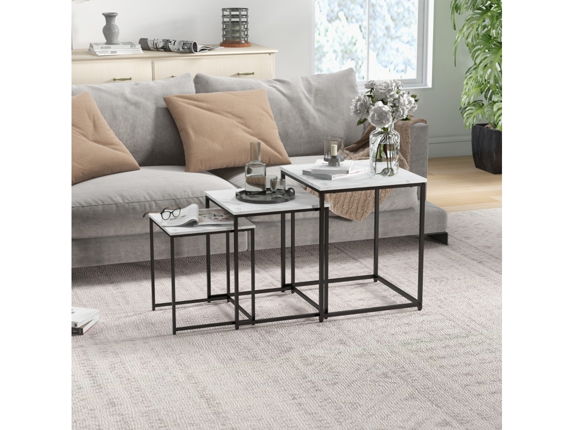 Mesa lateral moderna com rodízios e prateleira MEGA ECHO TRADE SHOP