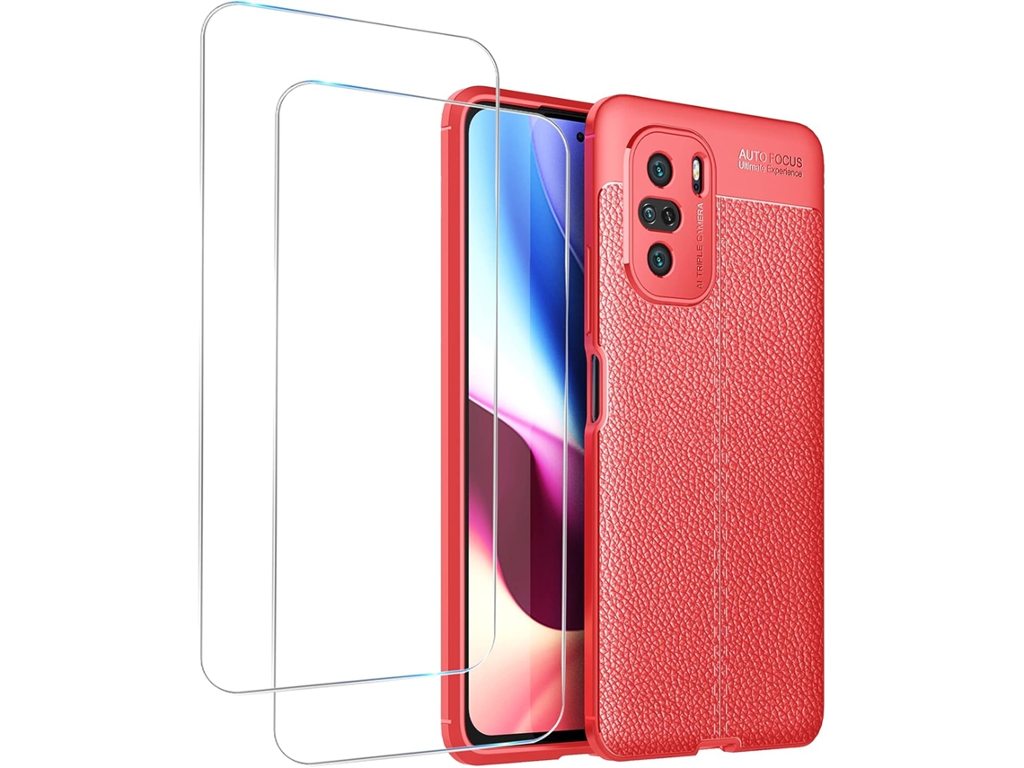Capa Antislip Litchi Pattern Casecapa Protetores para Xiaomi Poco F3 HONGWE. Textura Macia Resistente