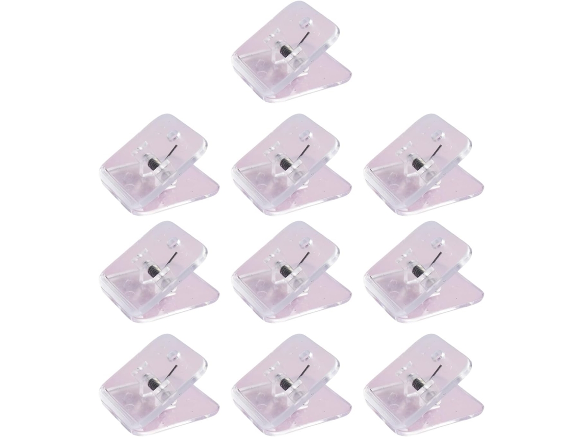 Conjunto De 10 Prendedores Quadrados Acrílico, 30x32mm, Coloridos, Ideais Para Fotos, Recibos, Sacolas De Alimentos E
