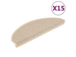 Vidaxl Tapetes Escada Adesivos Aspeto Sisal 15 Pcs 65x21x4 Cm Berbere