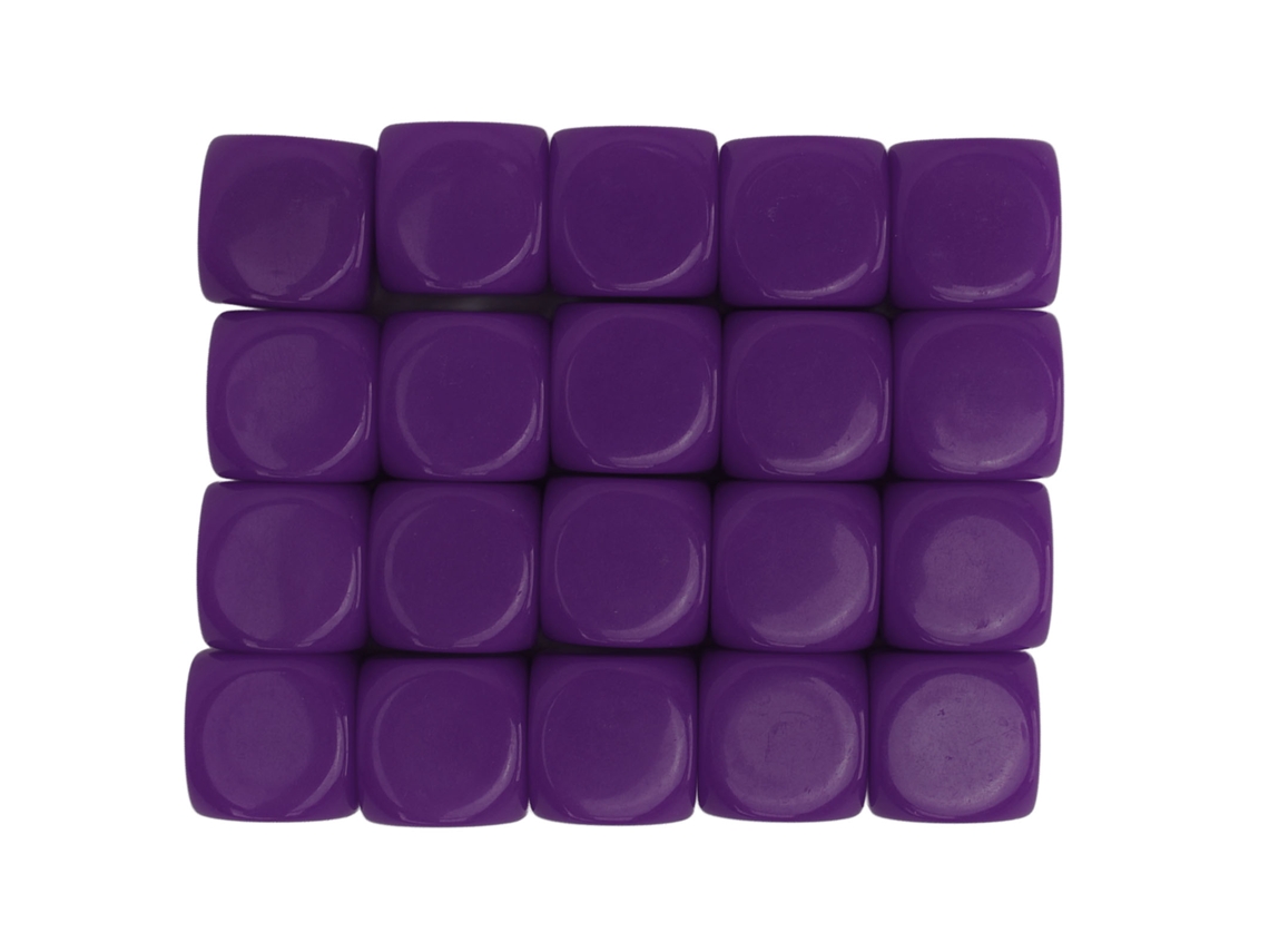 Dados de plástico com bordas arredondadas, branco, 16mm, brinquedos didáticos, roxo | S/MARCA
