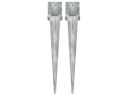 Vidaxl Estacas De Enterrar 2 Pcs 14x14x91 Cm Aço Galvanizado Prateado