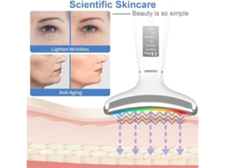 Terapia De Luz Vermelha Para Rosto E Pescoço Massajador Facial E Pescoço Anti Envelhecimento Dispositivo De Massagem Facial Calmante E Yizhood