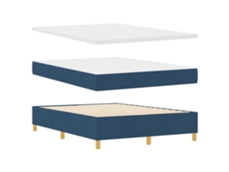 Conjunto 1 Cama Box Vidaxl Azul Poliéster (190 X 140 Cm)
