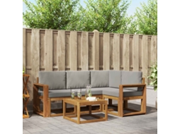 Vidaxl Conjunto De Sofás Para Exterior 5 Pcs Cinza Natural E Claro