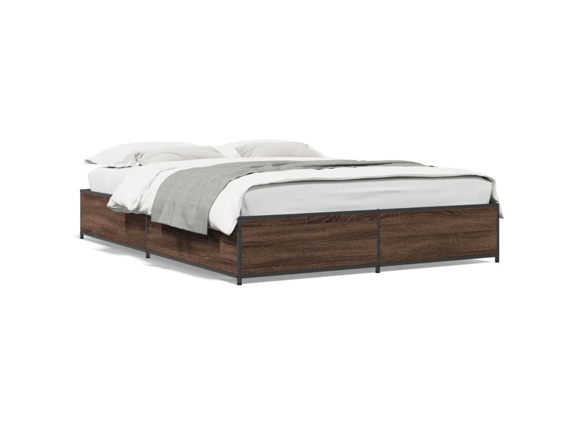 Bed Frame, Bed Frames Vidaxl Marrom Madeira Processada (120 X 190 Cm)