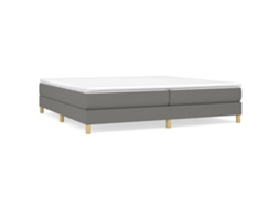 Cama com Molas/Colchão 200x200 Cm em Tecido Cinzento Escuro MAISON EXCLUSIVE