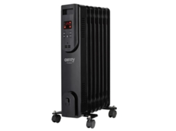 Aquecedor de óleo elétrico com controlo remoto Camry Cr 7812, 7 nervuras, 1500 W Black Adler