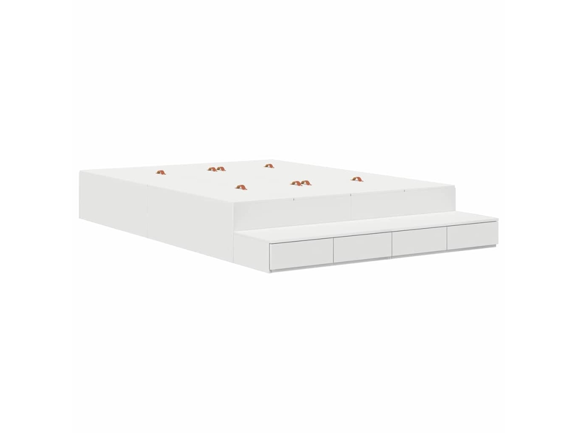 Estrado de Cama com Arrumação Branco 140 cm Madeira Processada MAISON EXCLUSIVE