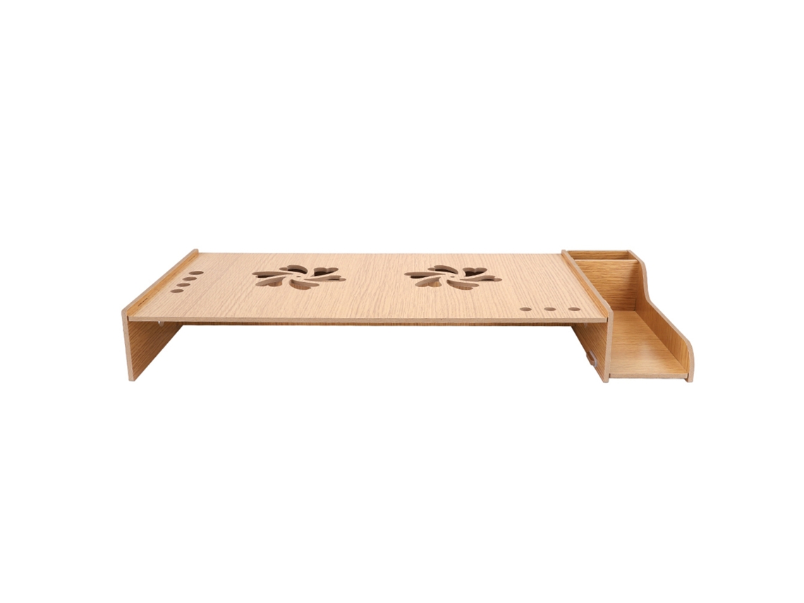 Aetheria suporte para Monitor de Mesa com Armazenamento em Mdf Estilo Nórdico Organizador para Escritório (madeira de Cerejeira)