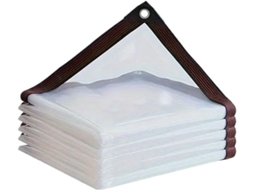 Clear Tarps With Grommets Tarpaulin For Outdoor Gardens, Greenhouse Plant Protection, Patio, Roof, Porch And Chicken