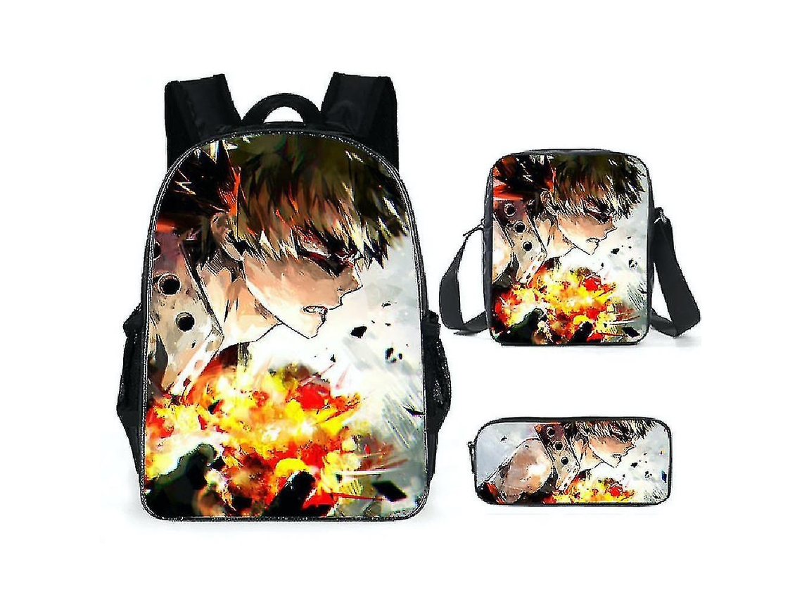 3 Pçs/Set Acade Mochila Anime Satchel Bolsa Casual com Bolsa Lápis