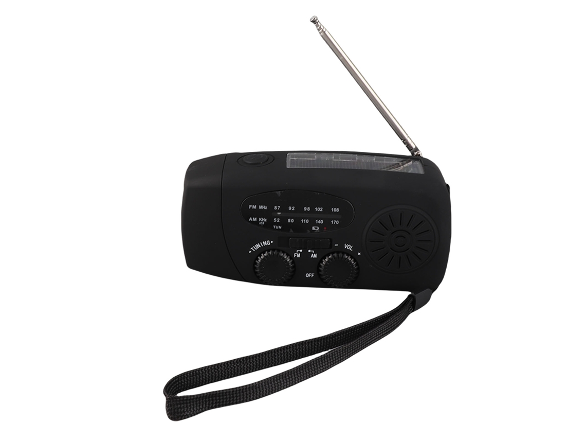 Baok-radio Solar De Manivela Com Lanterna Led Fm Am Wb Usb Portátil Para Emergências Preto Europa