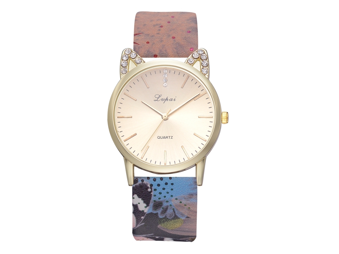 Relógio de Pulso Feminino Lvpai com Correia de Pu e Movimento de Quartzo Estilo Simples 2