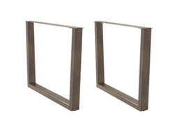 Vidaxl Pés Para Mesa De Jantar Em Formato De V, 2 Peças, Aço Natural, 100x(72-73,3) Cm, Aço