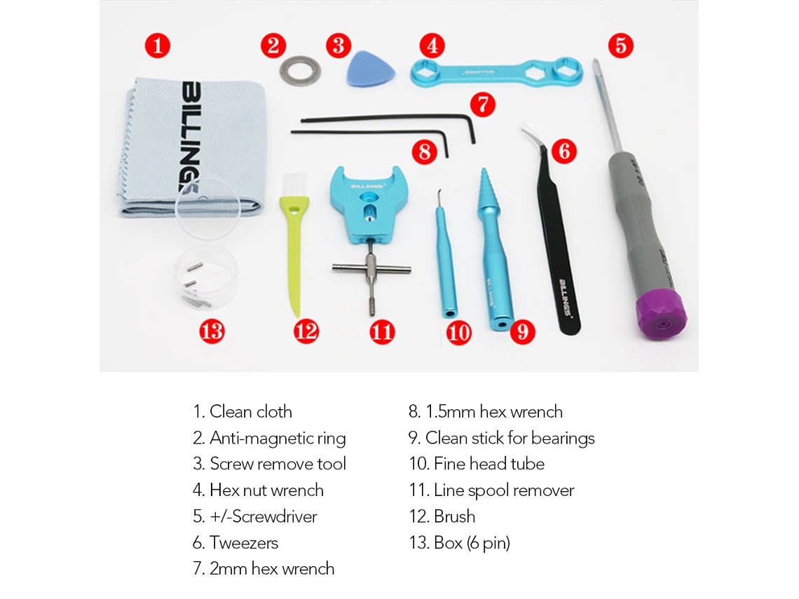 Kit Ferramentas Manutenção Molinete Pesca 13pcs