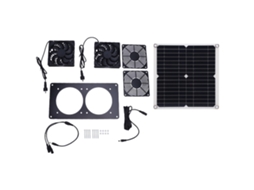 Ventilador De Exaustão Movido A Energia Solar (12w 18v De Silício Monocristalino, Ventoinhas Duplas, Adequado Para Casas De Animais E Abrigos)