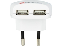 Adaptador de Viagem SKROSSEURO USB Charger Branco (Europa - 2100 mA)