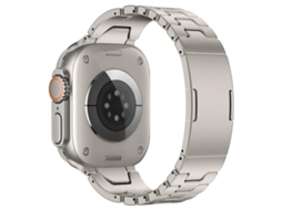 Bracelete Para Apple Watch 42/41/40/38mm - Aço Inoxidável Com Fivela Borboleta E Liberação Rápida Tipo H Titânio