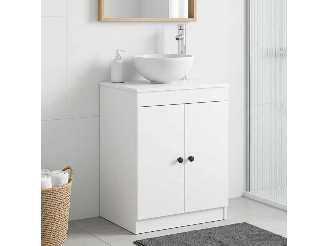 Vidaxl Armário De Banheiro Branco 54 X 41 X 70 Cm Derivados De Madeira