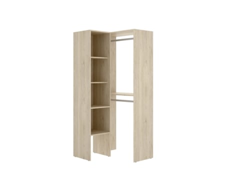Armário DEKIT Suit com Prateleiras (Castanho - Melamina - 186x80x89 cm)