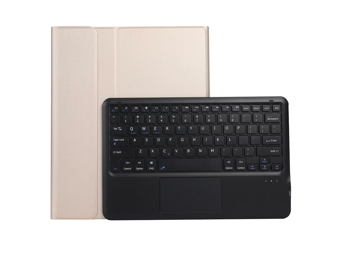 Capa de Teclado Bluetooth para Ipad Pro12.9 2021/2020/2018 Ecrã Sensível Ao Toque Removível Ultrafino ,português, Ouro e Preto XIAOMOYU