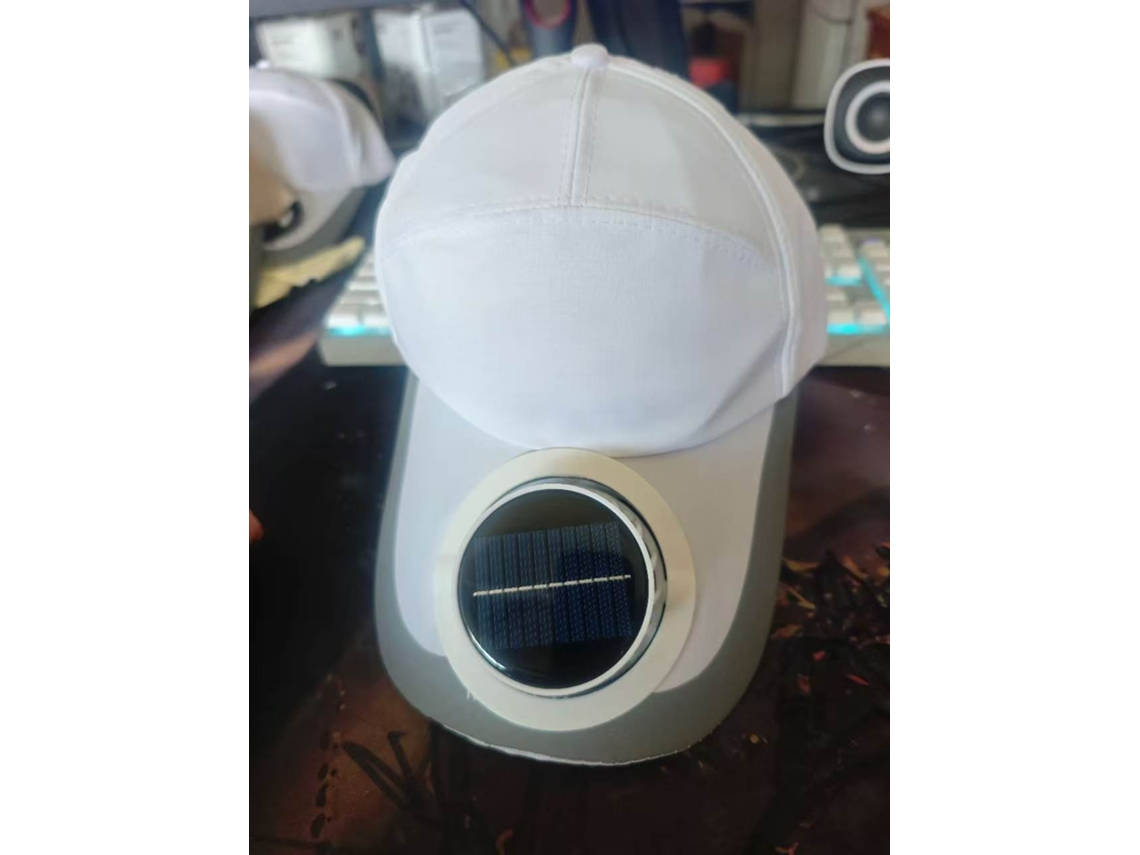 Chapéu com Ventilador Movido a Energia Solar MDUG (branco)