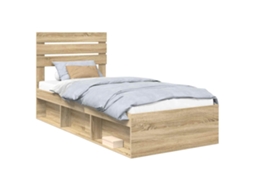 Estrutura da Cama com Cabeceira Carvalho Sonoma MAISON EXCLUSIVE 75x190 cm