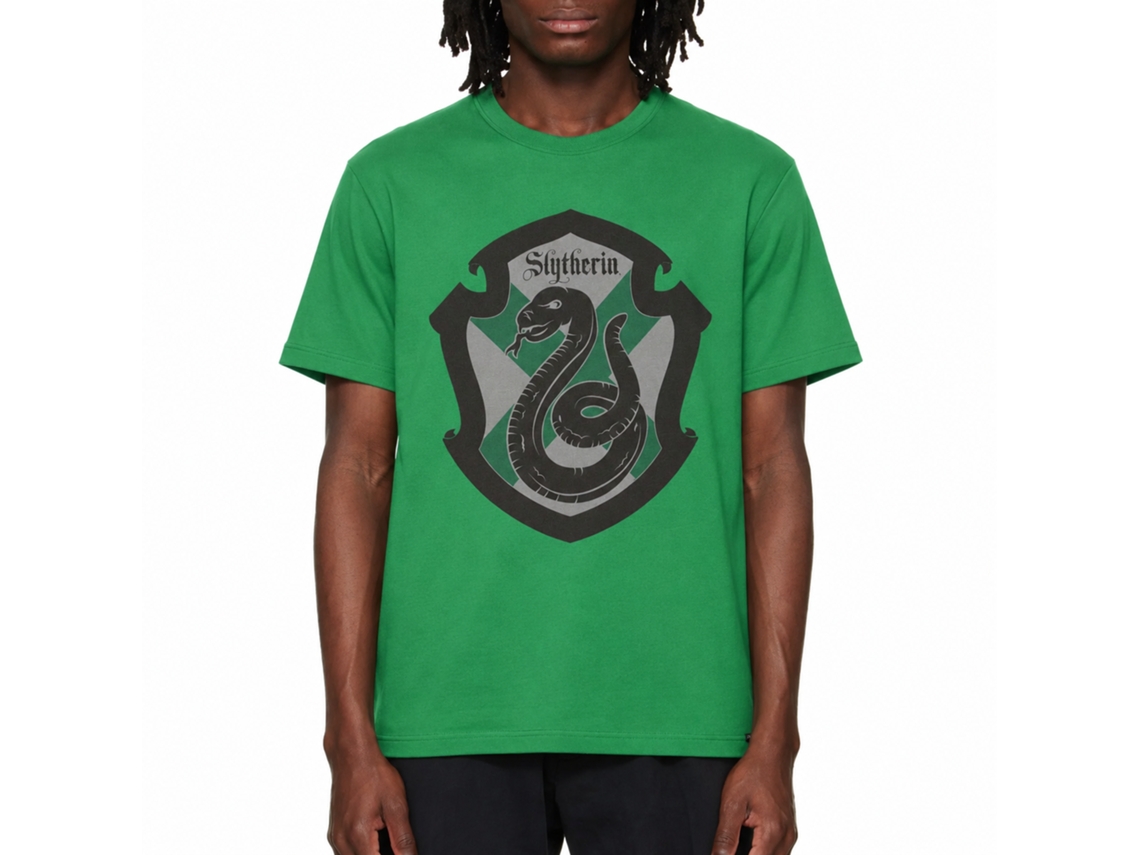Rockinstone Harry Potter Minimalist Slytherin Emblem Irish Green T-shirt Size:l