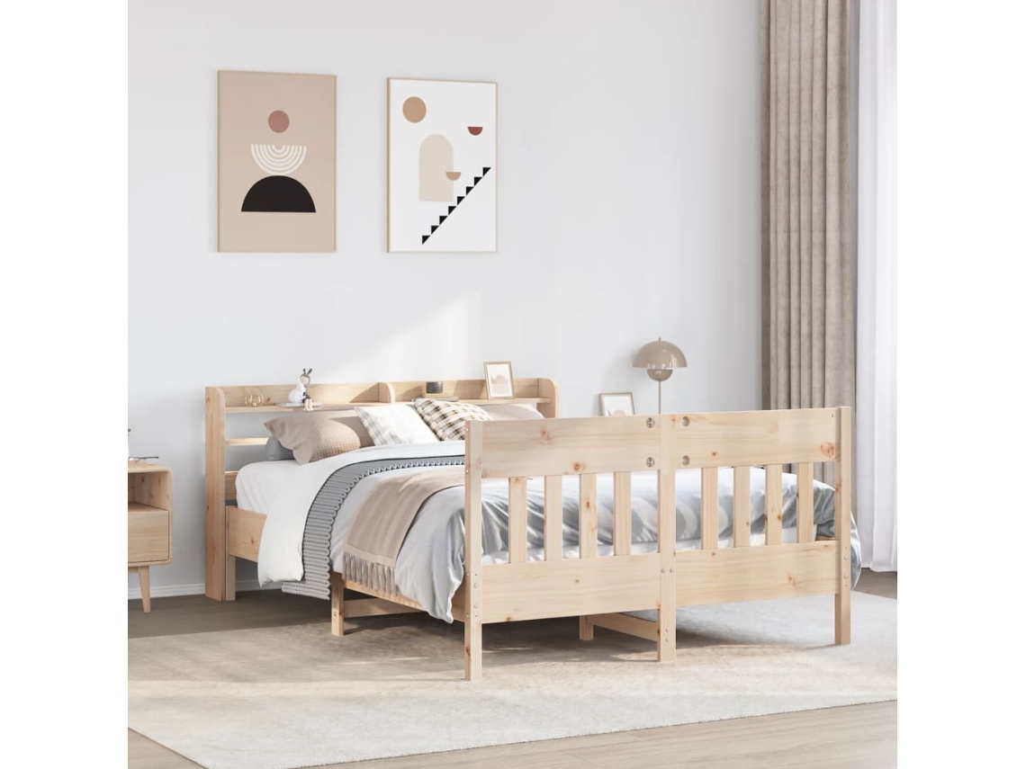 Vidaxl Cama Sem Colchão 150x200 Cm Madeira De Pinho Maciça