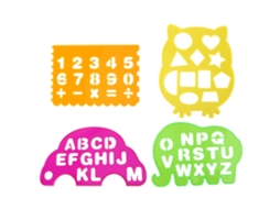 Mali 4pcs Régua Geométrica para Desenho Letras Números Brinquedo Educativo Crianças