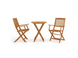 Vidaxl Conjunto Bistro Para Jardim Dobrável 3 Pcs Madeira De Acácia