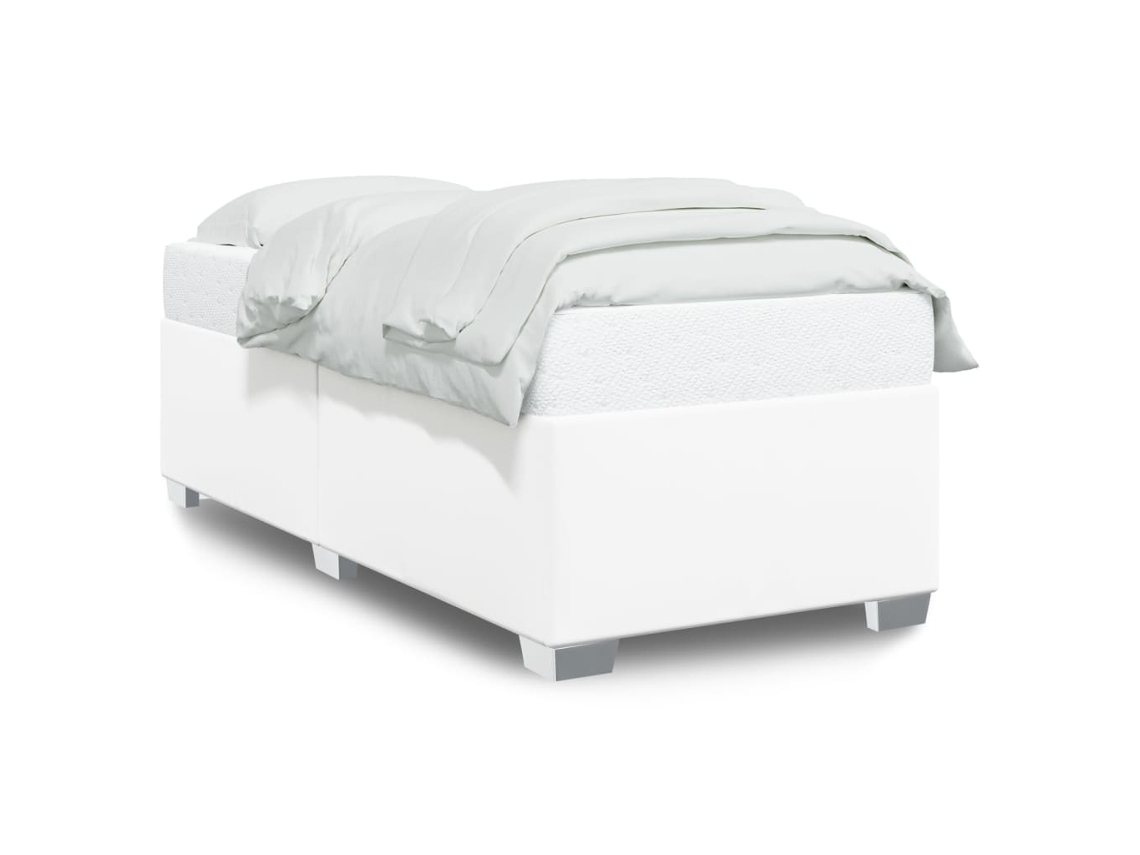 Bed Frame, Bed Frames Vidaxl Branco Couro Artificial (100 X 200 Cm)