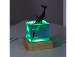 Luminária Noturna Em Resina Formato De Oceano Peça Criativa E