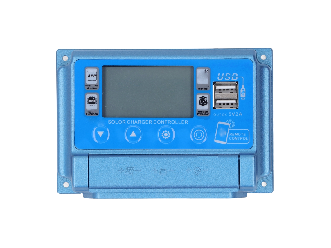 Controlador De Carga Solar Mppt 12v-60v 40a Com Usb Duplo E Bluetooth